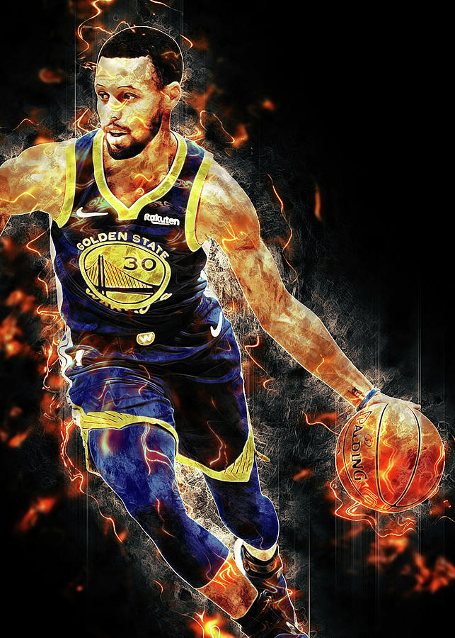 Stephen Curry Golden State Warriors Basketball Painting 