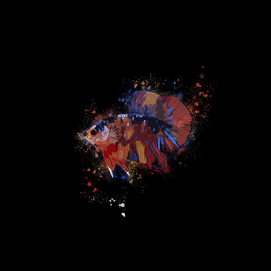 Artistic Multicolor Betta Fish #3 Digital Art by Sambel Pedes