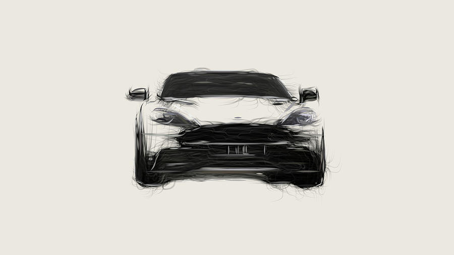 Aston Martin Vanquish Carbon Edition Car Drawing #3 Digital Art by CarsToon Concept