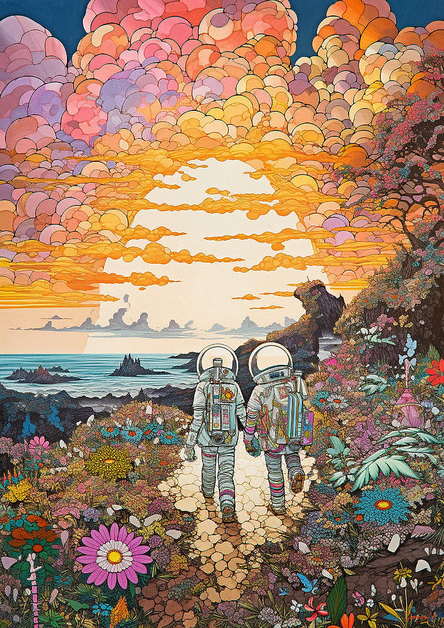 Astronaut Lovers - Print - Limited Editions Digital Art by SampadArt ...