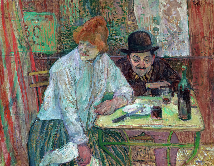 Henri De Toulouse Lautrec Painting - At the Cafe La Mie #3 by Henri de Toulouse-Lautrec