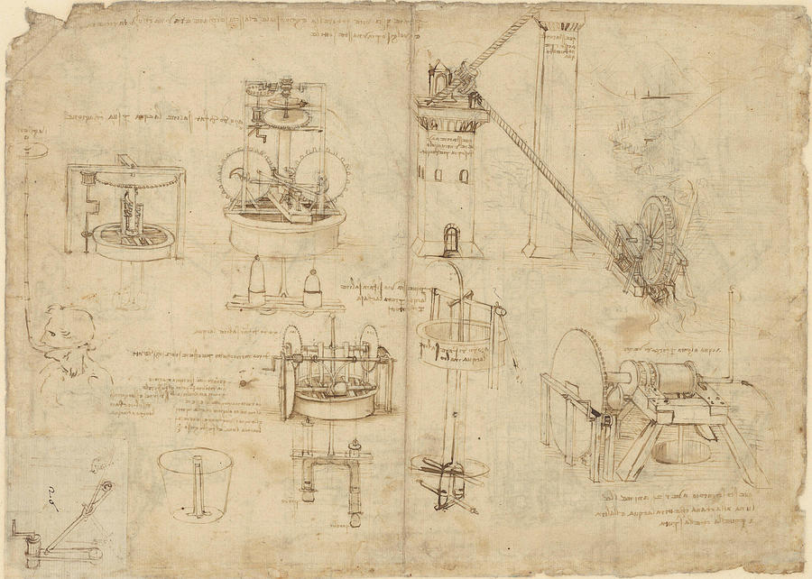 Leonardo Da Vinci Painting - Atlantic Codex  Codex Atlanticus   f       recto   #3 by Leonardo da Vinci