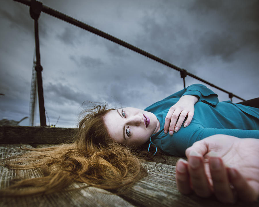 Attractive Young Woman At Derelict Glasgow Docks #3 Photograph by Theasis