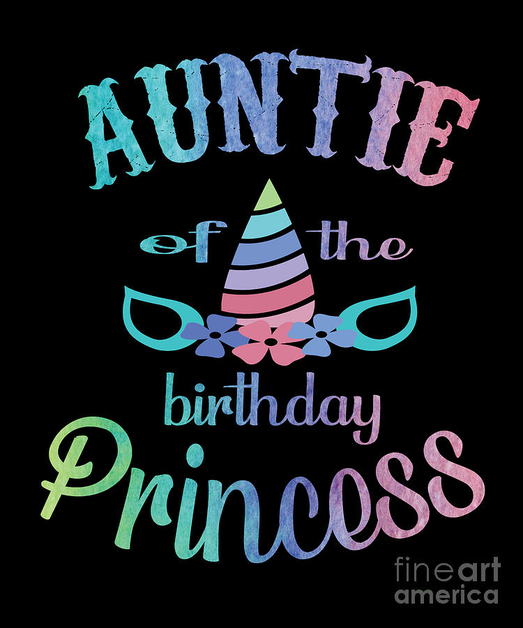 Aunt Of The Birthday Princess Unicorn Mermaid For Auntie Digital Art by ...