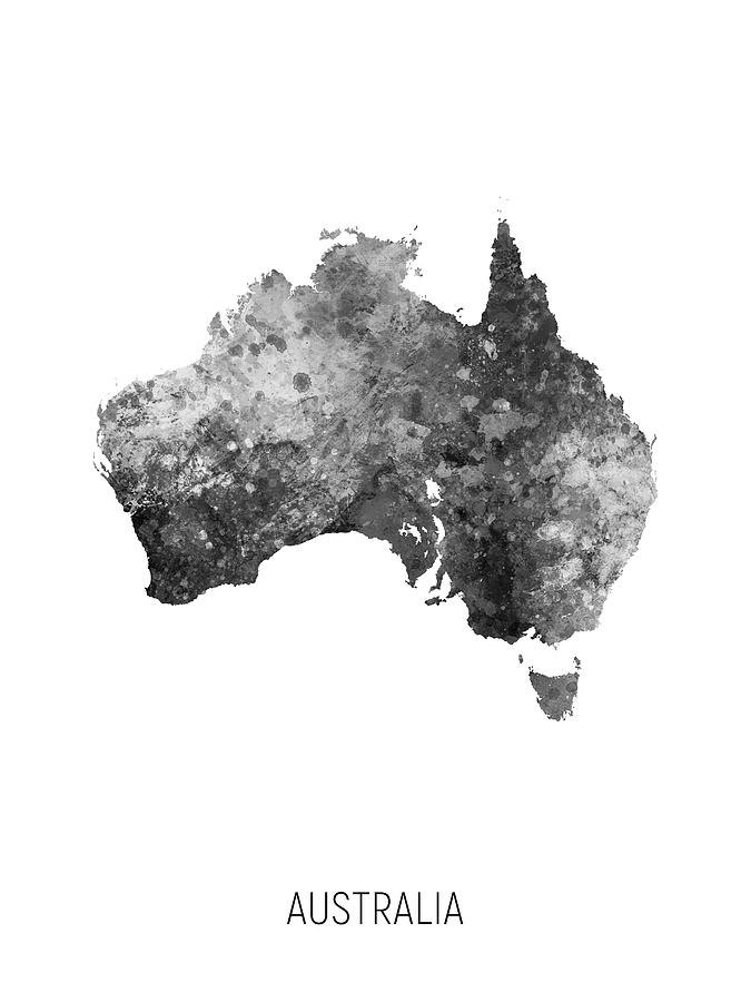 Australia Watercolor Map #3 Digital Art by Michael Tompsett