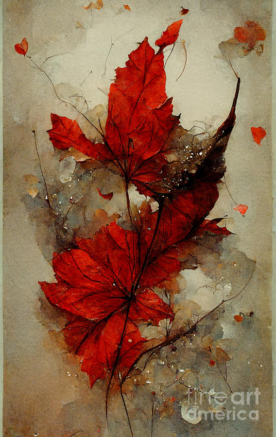 Fall Digital Art - Autumn Red #3 by Sabantha