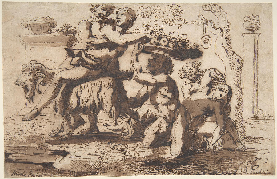 Bacchanal #3 Drawing by Nicolas Poussin