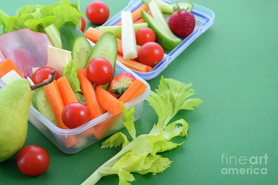 Back to school healthy lunch box #3 Photograph by Milleflore Images