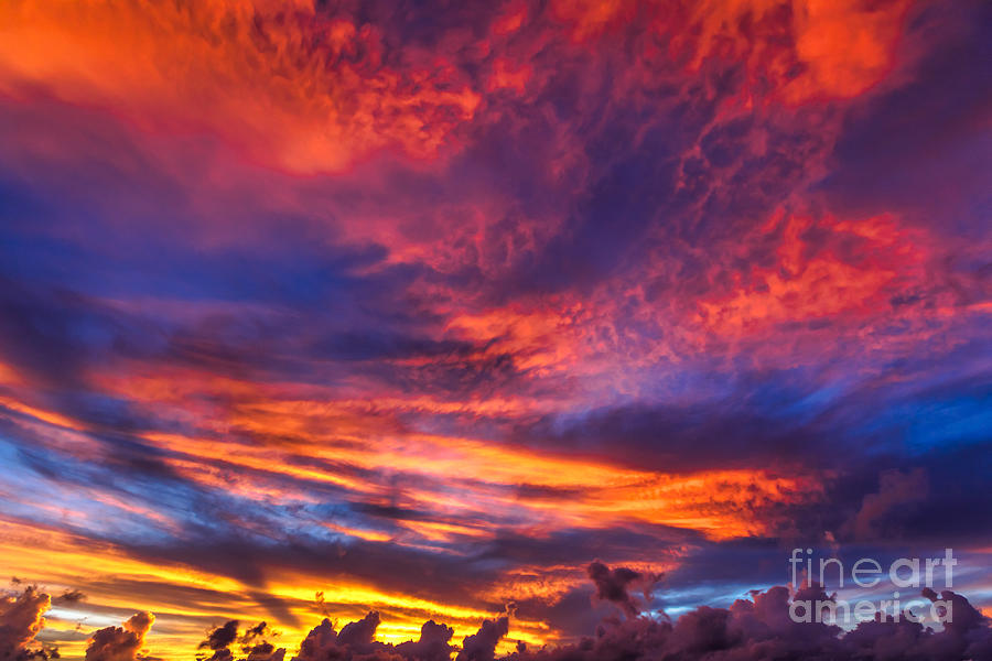 Background Of Sunset Sky #3 Photograph by Benny Marty