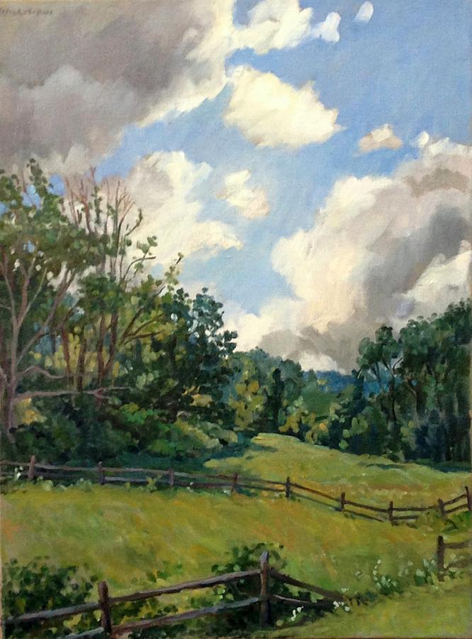 Backlit Clouds/Berkshires #3 Painting by Thor Wickstrom