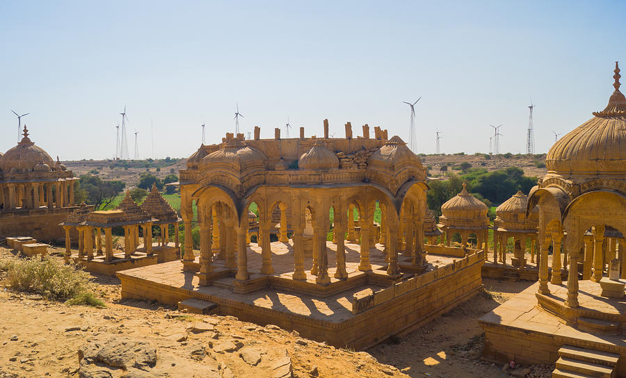 Bada Bagh Cenotaphs and Wind Farm | Jaisalmer | Rajasthan | India #3 Photograph by (c) HADI ZAHER