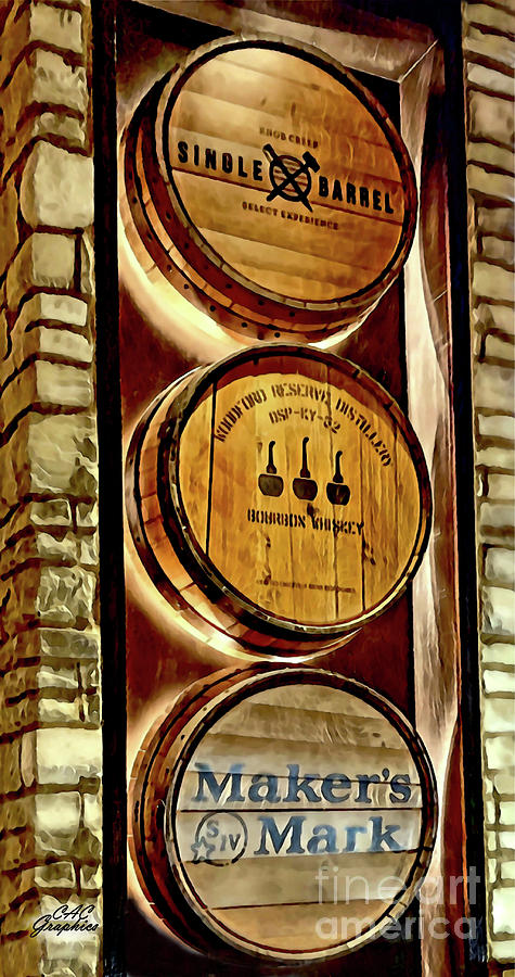 3 Barrels Painted Digital Art by CAC Graphics
