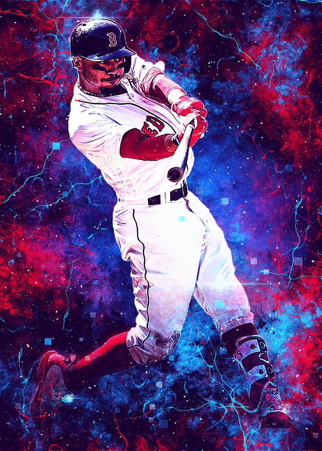 PRINT of Original Acrylic painting - Mookie Betts / Baseball art /  Baseball painting