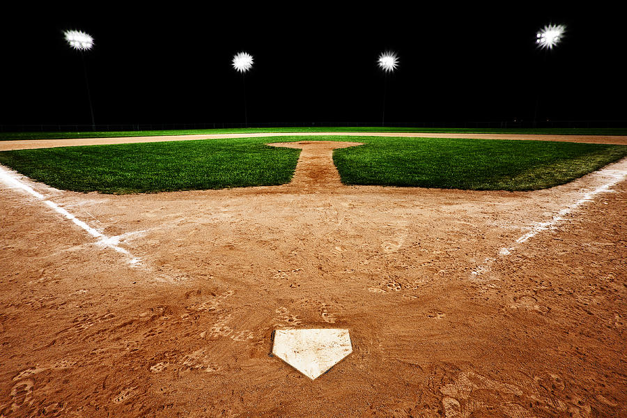 Baseball diamond at night #3 Photograph by Jgareri