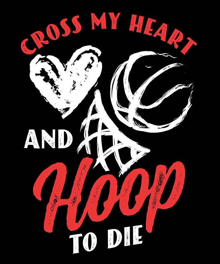 Basketball Digital Art - Basketball Player Team Coach Heartbeat Hoops Pun #3 by Toms Tee Store