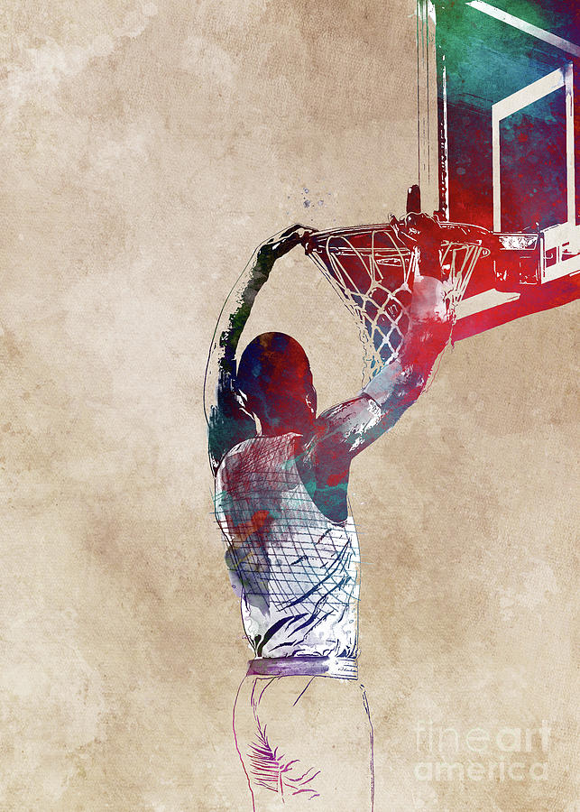 Basketball sport art #basketball #3 Digital Art by Justyna Jaszke JBJart