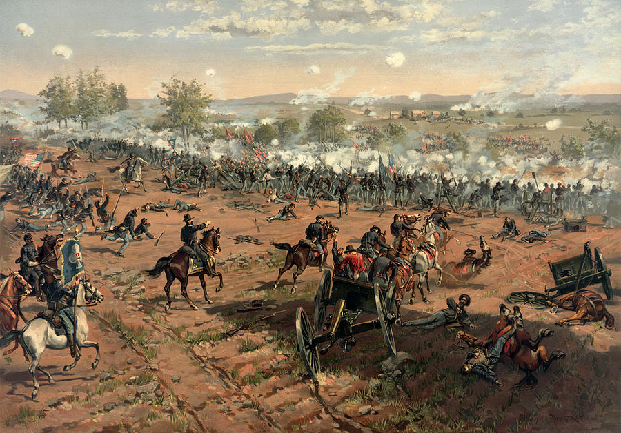 Gettysburg National Park Painting - Battle of Gettysburg #3 by Thure de Thulstrup