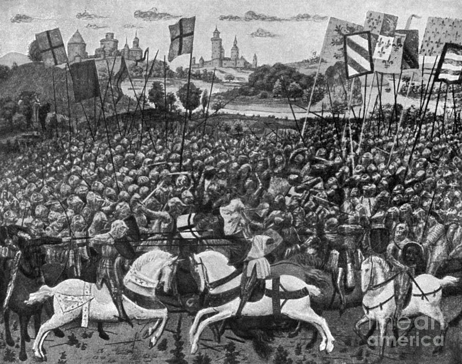Battle Of Poitiers, 1356 #3 Drawing by Granger