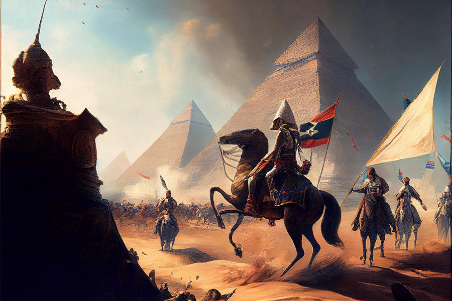 Battle of the Pyramids in a Antoine Jean G by Asar Studios Painting by
