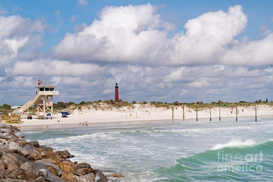 Beautiful beach Central Florida and the Atlanitic ocean at Ponce Point #3 Photograph by Timothy OLeary
