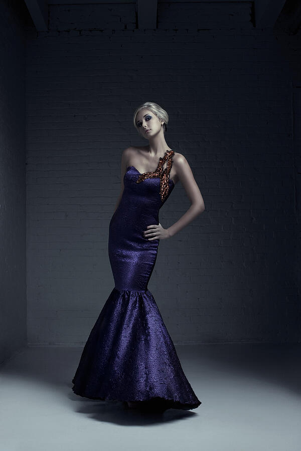 Beautiful Blond Young Woman Fashion Model in Evening Gown #3 Photograph by Quavondo