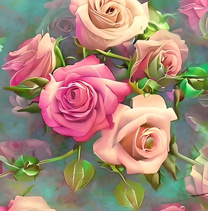 Beautiful Flower Pastel Color Digital Art by Ervina Anandhita - Fine ...