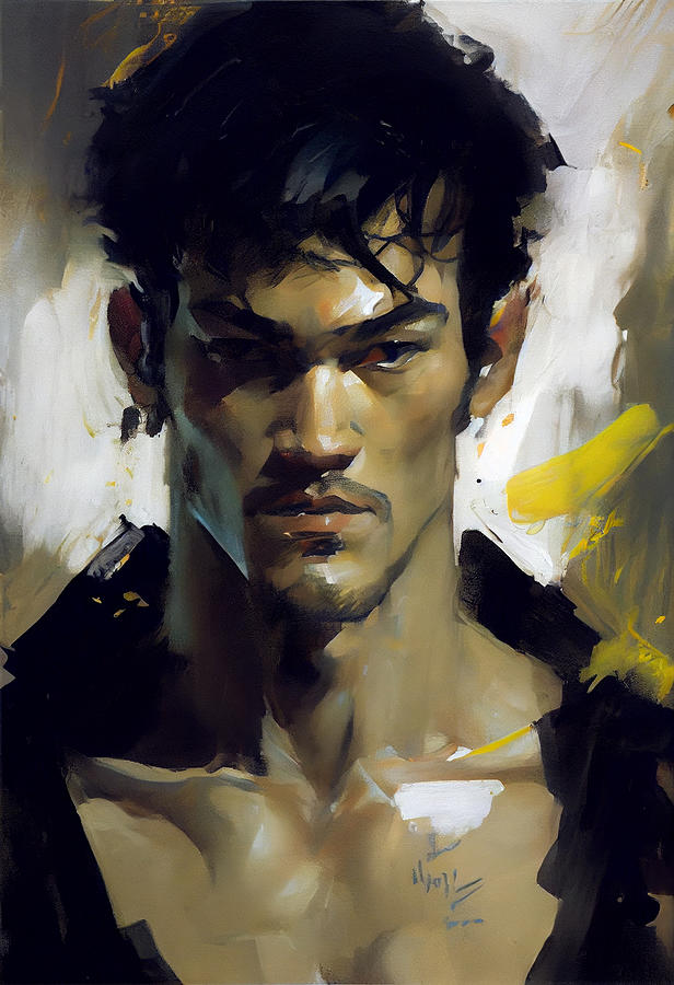 Fantasy Painting - Beautiful  Impressionist  painting  of  Bruce  Lee  a  by Asar Studios #3 by Celestial Images
