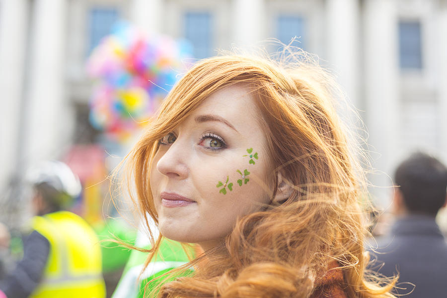 Beautiful Irish girl on St. Patricks Day, Dublin, Ireland. #3 Photograph by Levers2007