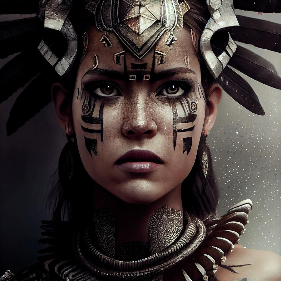 Beautiful Mayan Warrior Women Digital Art By Tim Hill Fine Art America