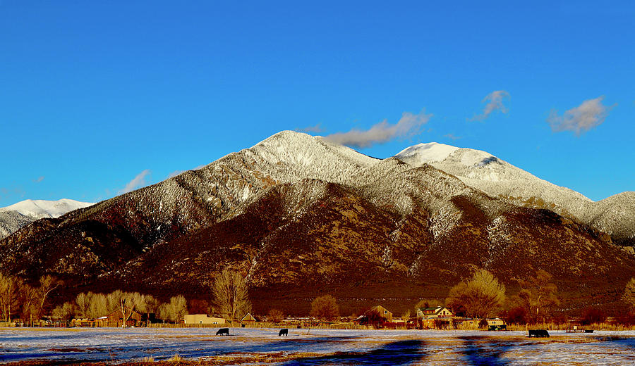 Beautiful Snow Covred Taos Mountains Photograph by Elijah Rael