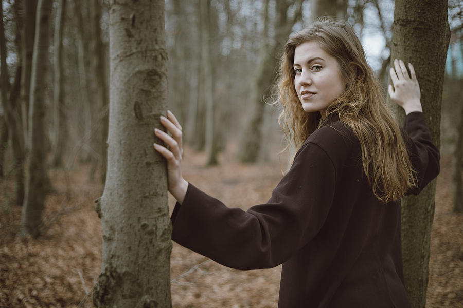 Beautiful young woman in the woods #3 Photograph by Theasis