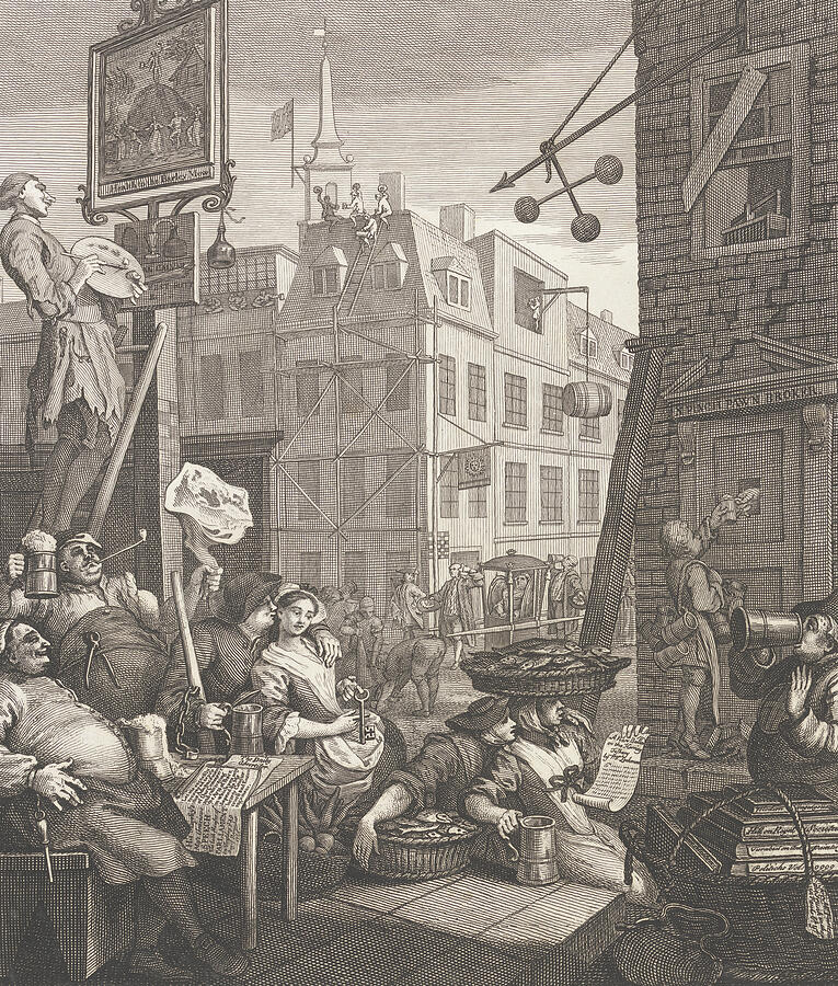 Beer Street, by 1764 Relief by William Hogarth