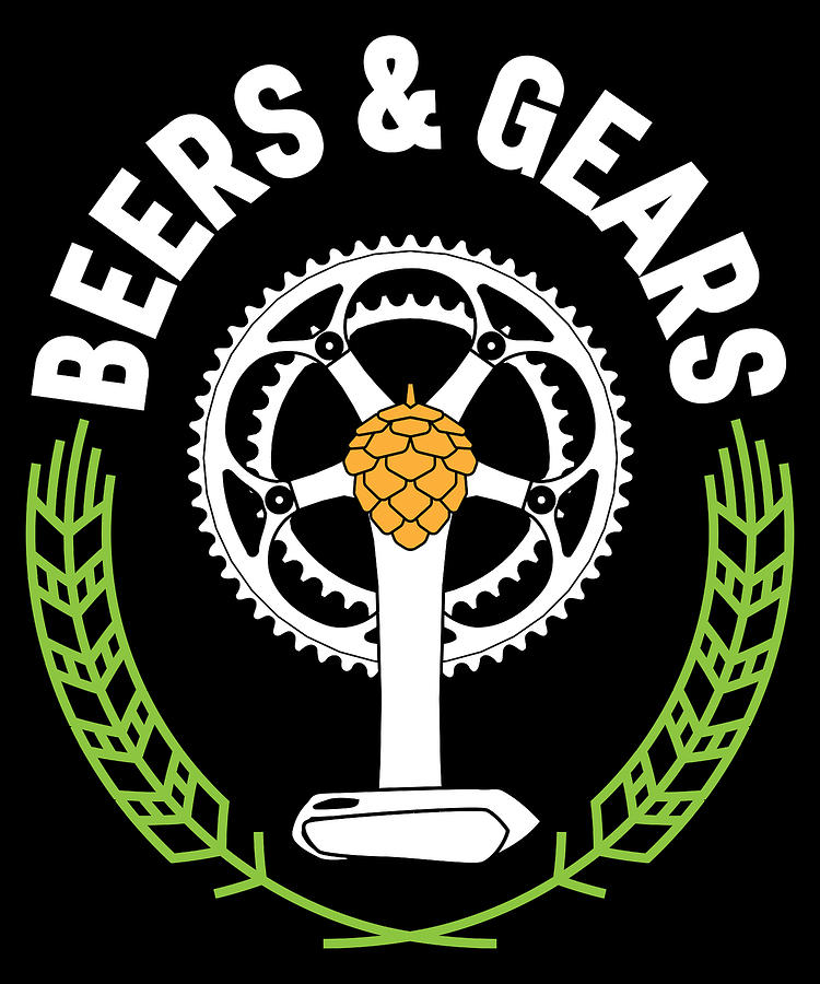 Beers and Gears Cycling Cyclist Digital Art by Michael S Pixels