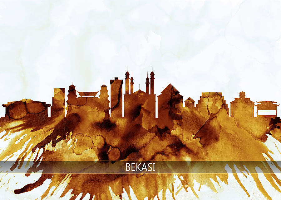 Bekasi Indonesia Skyline Mixed Media by NextWay Art - Pixels