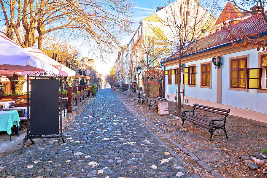 Belgrade. Famous Skadarlija old cobbled streets in historic Beog #3 Photograph by Brch Photography