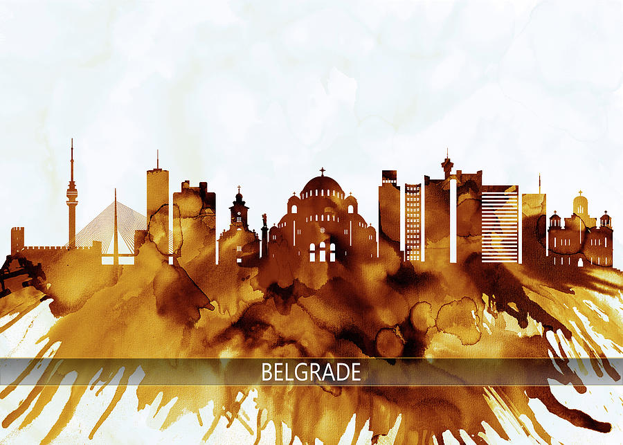 Belgrade Serbia Skyline Mixed Media By Nextway Art - Fine Art America