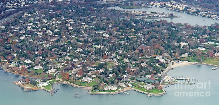 Belle Haven in Greenwich Connecticut Aerial #4 Photograph by David Oppenheimer