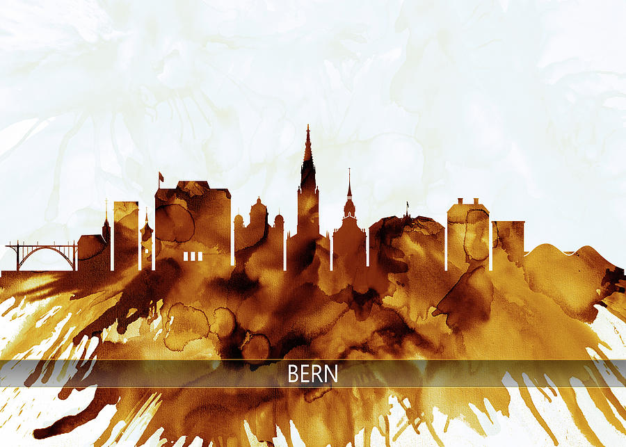 Bern Switzerland Skyline Mixed Media by NextWay Art - Pixels