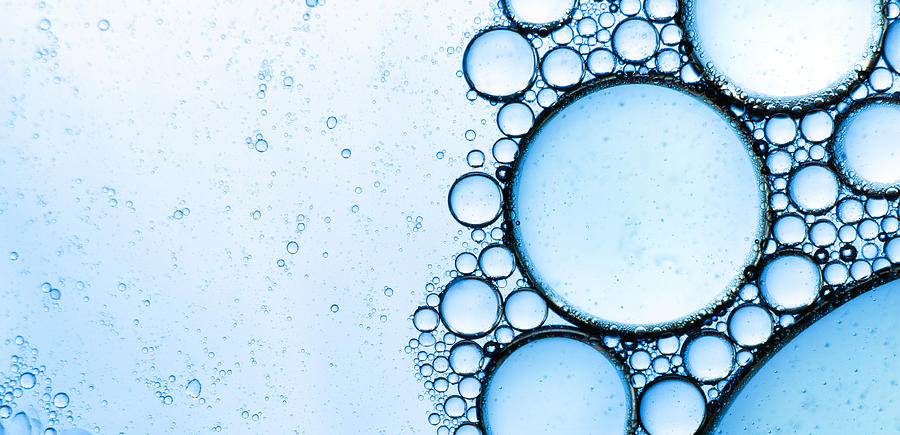 Blue bubbles abstract #3 Photograph by Subman