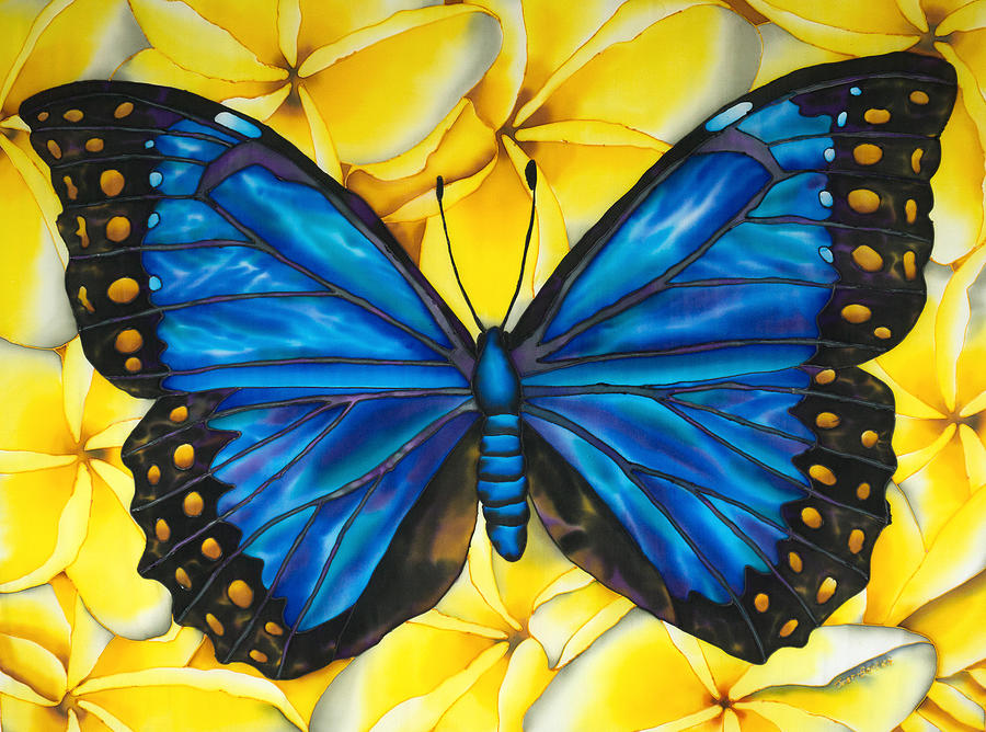 Blue morpho Butterfly Painting by Daniel Jean-Baptiste