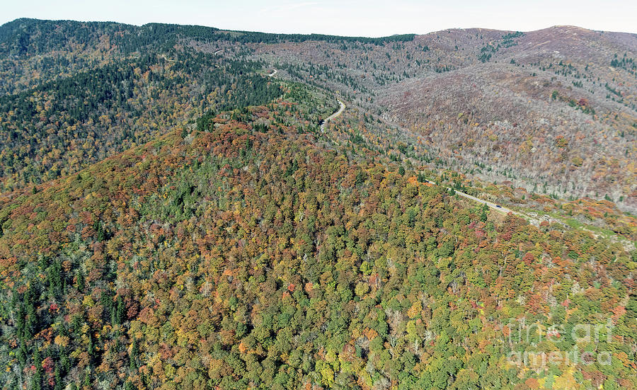 Blue Ridge Parkway Aerial View with Autumn Colors #10 Photograph by David Oppenheimer