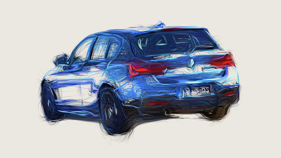 BMW M140i Car Drawing Digital Art by CarsToon Concept | Fine Art America