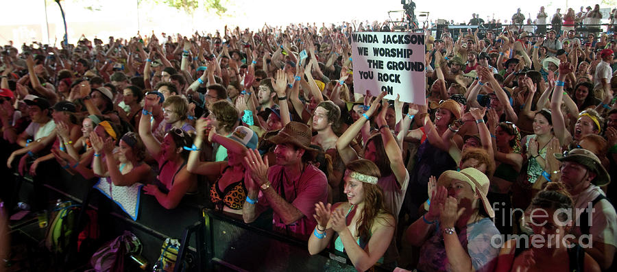 Bonnaroo Music Festival Crowd at Wanda Jackson Concert #3 Photograph by David Oppenheimer
