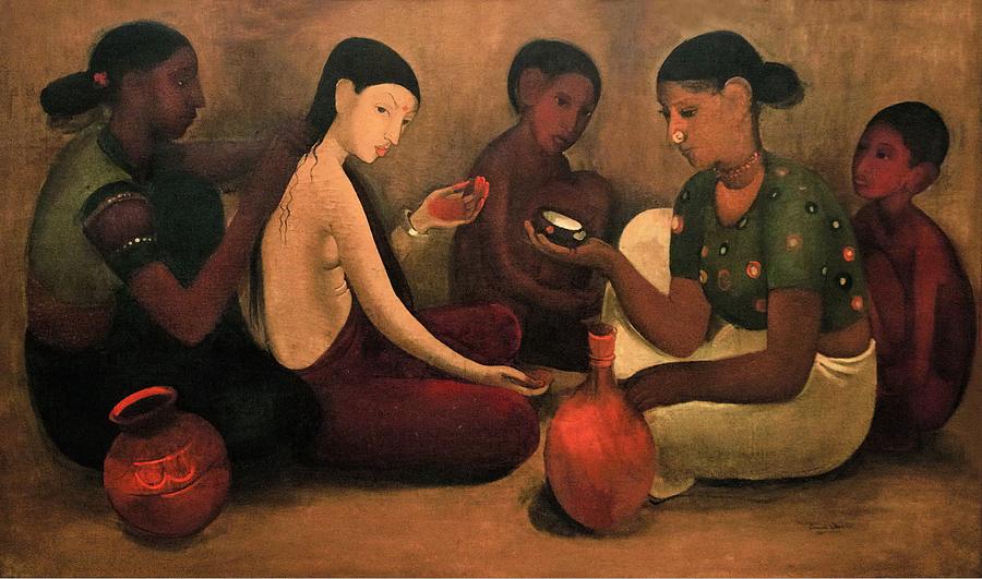India Painting - Brides Toilet #3 by Amrita Sher-Gil