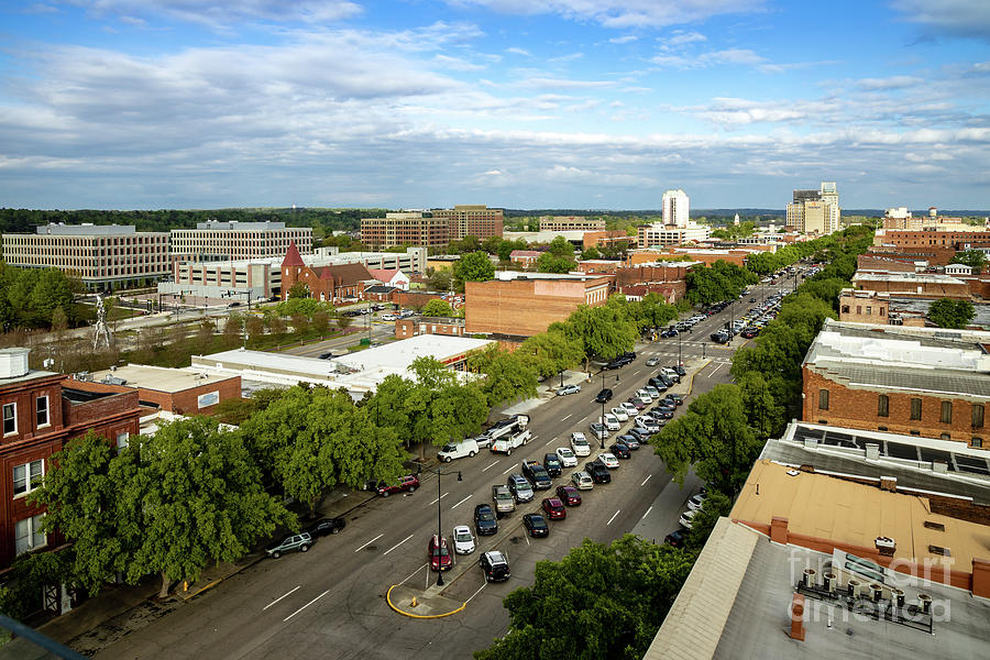 Broad Street Downtown Augusta GA Aerial View Photograph by The ...