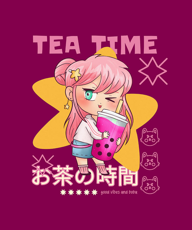 Anime girls drinking Bubble Tea - AI Generated Artwork - NightCafe Creator
