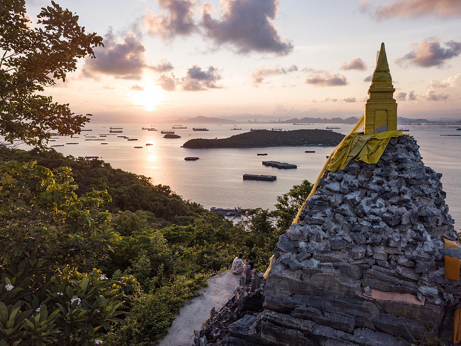 Buddha footprint view point at Sichang island is located in the middle of the Gulf of Thailand. #3 Photograph by Kampee Patisena