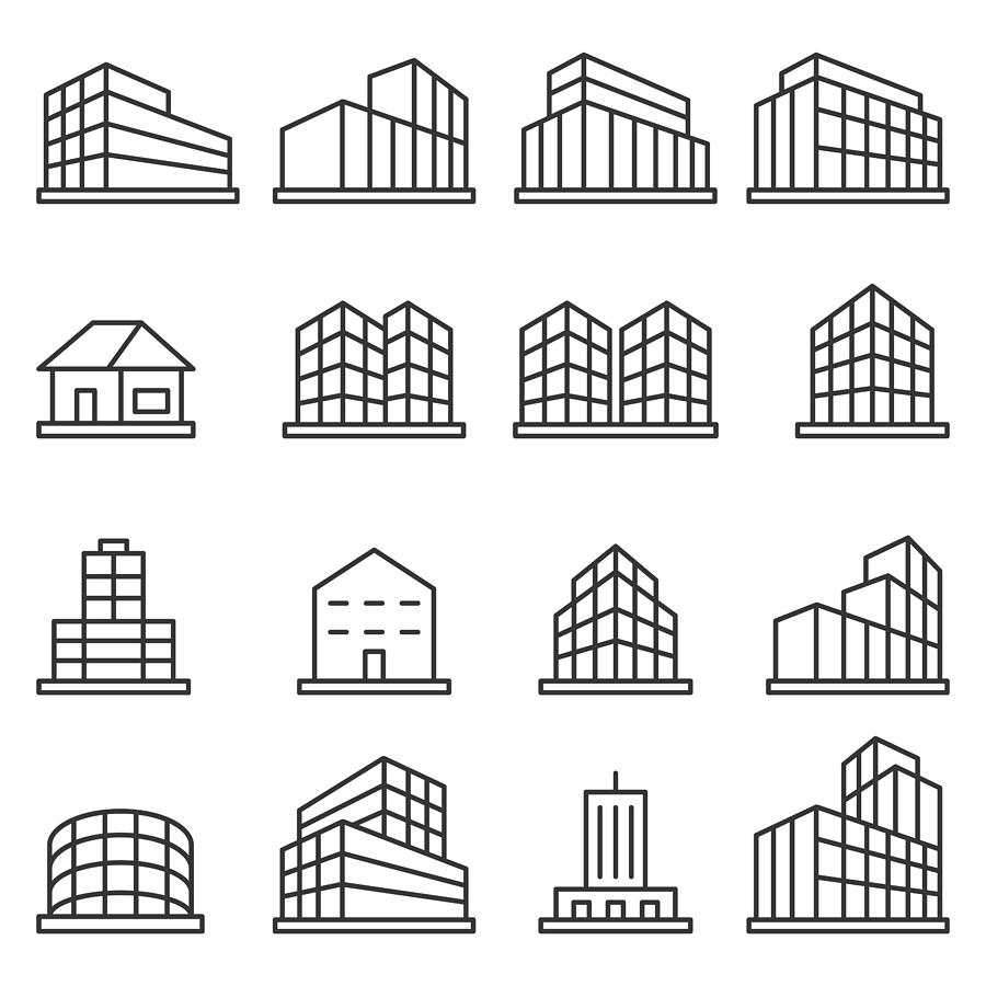Building icon set #3 Drawing by FingerMedium