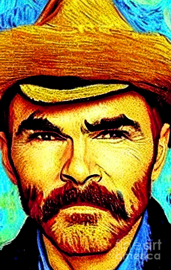 Burt Reynolds Actor Unique Art Style Mixed Media by Lisa Von - Fine Art ...