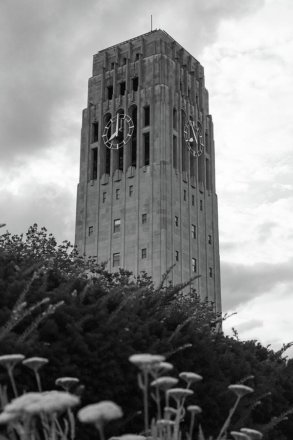 Burton Tower at the University of Michigan in black and white #3 Photograph by Eldon McGraw